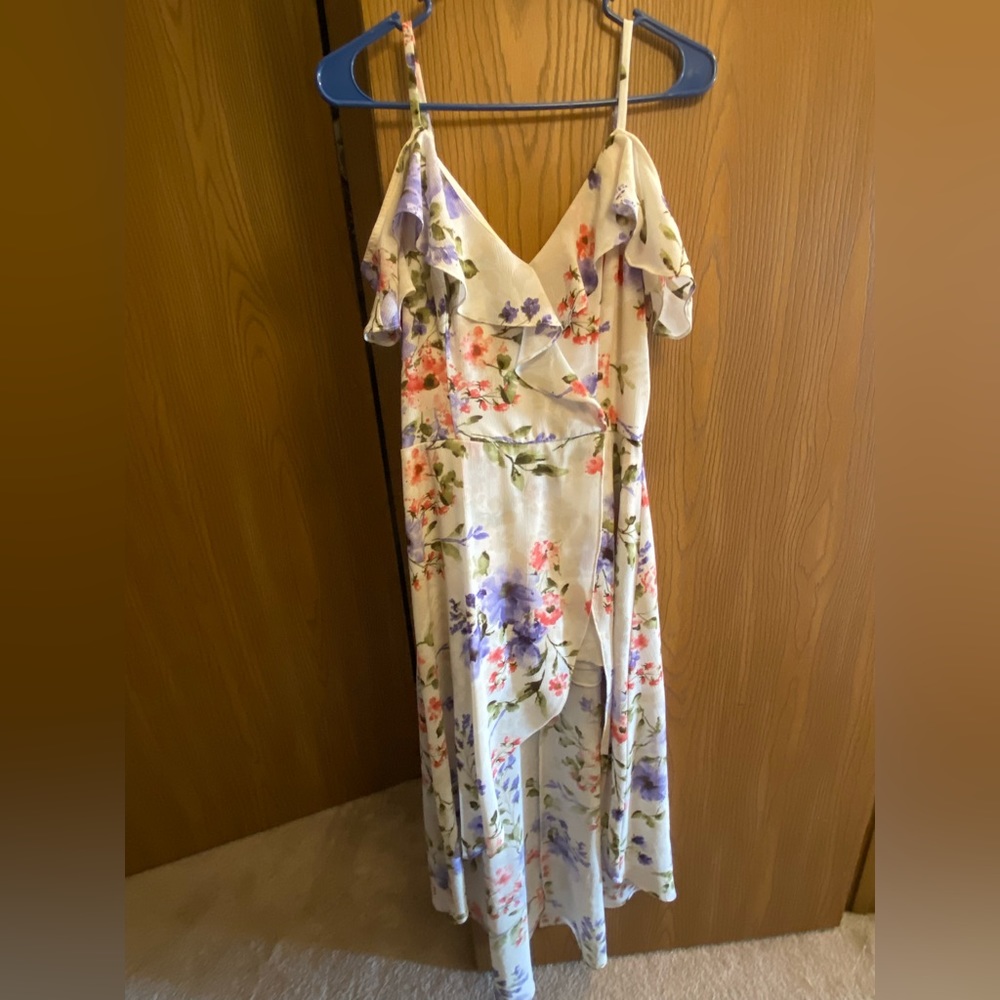 Size 9, white off the shoulder romper, worn once